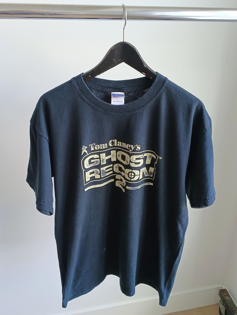 Vintage Y2K Tom Clancy Ghost Recon 2 Video Game Promo T Shirt Distressed Men L